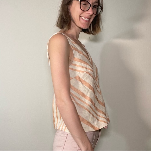 SOLD 9/6 live HD in Paris Blushing Rococo Pink Striped Tank - Picture 6 of 12